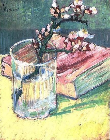 Vincent Van Gogh Blossoming Almond Branch in a Glass with a Book china oil painting image